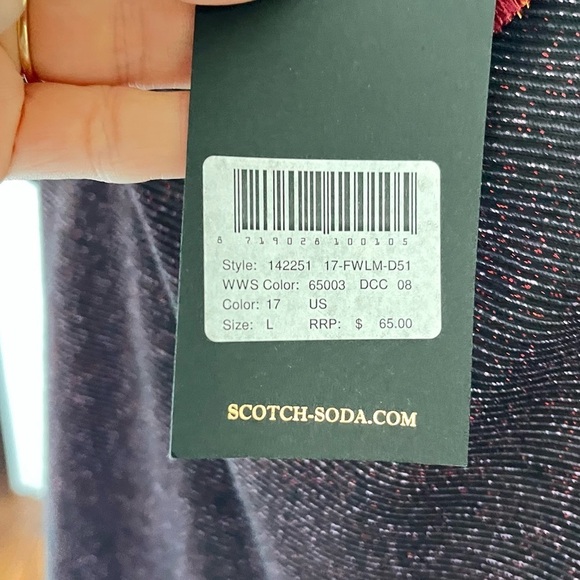 Scotch & Soda Women's Black & Red Shiny Mesh Top, Size L - Picture 4 of 4